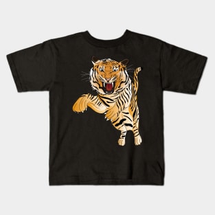 Dangerous tiger attack Kids T-Shirt